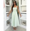 Světle zelené dlouhé bavlněné šaty WONDER na ramínka (Veľkosť M/L)