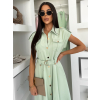 Svetlo zelené košeľové midi šaty VEXTURA