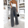 Šedé široké wide leg džíny IRISA (Veľkosť L)