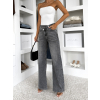 Šedé široké wide leg džíny IRISA (Veľkosť L)