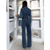 Tmavě modrý džínový denim dlouhý overal ZENTRO (Veľkosť L)