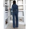 Tmavě modrý džínový denim dlouhý overal ZENTRO (Veľkosť L)