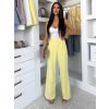 Žluté elegantní dlouhé kalhoty OMNIRA (Veľkosť ONESIZE)