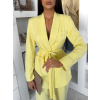 Žlté elegantné sako THELYA s viazaním