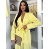 Žlté elegantné sako THELYA s viazaním