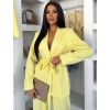 Žluté elegantní sako THELYA s vázáním (Veľkosť ONESIZE)