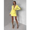 Žlté koktailové krátke šaty LUVRIEN s riasením
