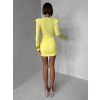 Žlté koktailové krátke šaty LUVRIEN s riasením