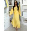 Žluté maxi dlouhé košilové šaty MATRIX (Veľkosť M/L)