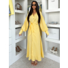 Žlté maxi dlhé košeľové šaty MATRIX