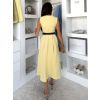 Žluté pouzdrové áčkové midi šaty GERARDYS s páskem (Veľkosť ONESIZE)