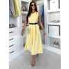 Žluté pouzdrové áčkové midi šaty GERARDYS s páskem (Veľkosť ONESIZE)