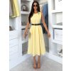 Žluté pouzdrové áčkové midi šaty GERARDYS s páskem (Veľkosť ONESIZE)
