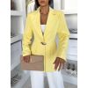 Žluté vypasované elegantní sako ROVENA s ozdobou (Veľkosť ONESIZE)