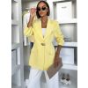 Žluté vypasované elegantní sako ROVENA s ozdobou (Veľkosť ONESIZE)