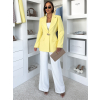 Žluté vypasované elegantní sako ROVENA s ozdobou (Veľkosť ONESIZE)