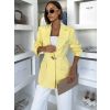 Žluté vypasované elegantní sako ROVENA s ozdobou (Veľkosť ONESIZE)