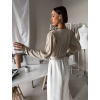 Béžové elegantní body KORBIX s výstřihem (Veľkosť ONESIZE)