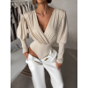 Béžové elegantní body KORBIX s výstřihem (Veľkosť ONESIZE)