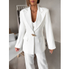 Biele elegantné tvarujúce sako ROVENA s ozdobou (Veľkosť ONESIZE)