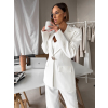 Biele elegantné tvarujúce sako ROVENA s ozdobou (Veľkosť ONESIZE)