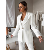 Biele elegantné tvarujúce sako ROVENA s ozdobou (Veľkosť ONESIZE)