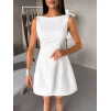 Biele elegantné vypasované krátke šaty NATIVE (Veľkosť L)