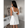 Biele elegantné vypasované krátke šaty NATIVE (Veľkosť L)