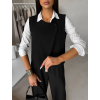 Čierna elegantná vestička top XANTOR na gombík (Veľkosť ONESIZE)