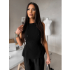 Čierna elegantná vypasovaná vestička GLARITKA (Veľkosť L)