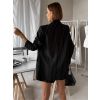 Černé elegantní pruhované oversize sako ORLENA (Veľkosť ONESIZE)