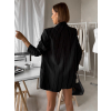 Čierne elegantné pruhované oversize sako ORLENA (Veľkosť ONESIZE)