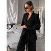 Čierne elegantné sako THELYA s viazaním (Veľkosť ONESIZE)