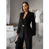 Čierne elegantné tvarujúce sako ROVENA s ozdobou (Veľkosť ONESIZE)