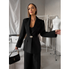 Čierne elegantné tvarujúce sako ROVENA s ozdobou (Veľkosť ONESIZE)