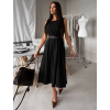 Čierne midi šaty GERARDYS s opaskom (Veľkosť ONESIZE)