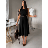 Čierne midi šaty GERARDYS s opaskom (Veľkosť ONESIZE)