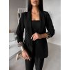 Černé sako ZAFINA s leopardním vzorem (Veľkosť ONESIZE)