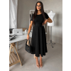 Čierne vypasované midi šaty WONDIX s opaskom (Veľkosť ONESIZE)