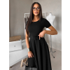 Čierne vypasované midi šaty WONDIX s opaskom (Veľkosť ONESIZE)