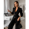 Čierny elegantný nohavicový kostým VIRELI do kancelárie (Veľkosť ONESIZE)