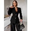Čierny elegantný nohavicový kostým VIRELI do kancelárie (Veľkosť ONESIZE)