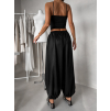 Čierny spoločenský komplet XANDORA s háremovými nohavicami (Veľkosť M/L)