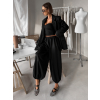 Čierny spoločenský komplet XANDORA s háremovými nohavicami (Veľkosť M/L)