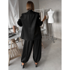Čierny spoločenský komplet XANDORA s háremovými nohavicami (Veľkosť M/L)