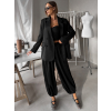 Čierny spoločenský komplet XANDORA s háremovými nohavicami (Veľkosť M/L)
