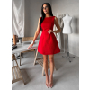 Červené elegantné áčkové krátke šaty NATIVE (Veľkosť L)