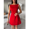 Červené elegantné áčkové krátke šaty NATIVE (Veľkosť L)