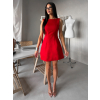 Červené elegantné áčkové krátke šaty NATIVE (Veľkosť L)