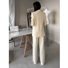 Krémové elegantní široké kalhoty SEVYN (Veľkosť L)